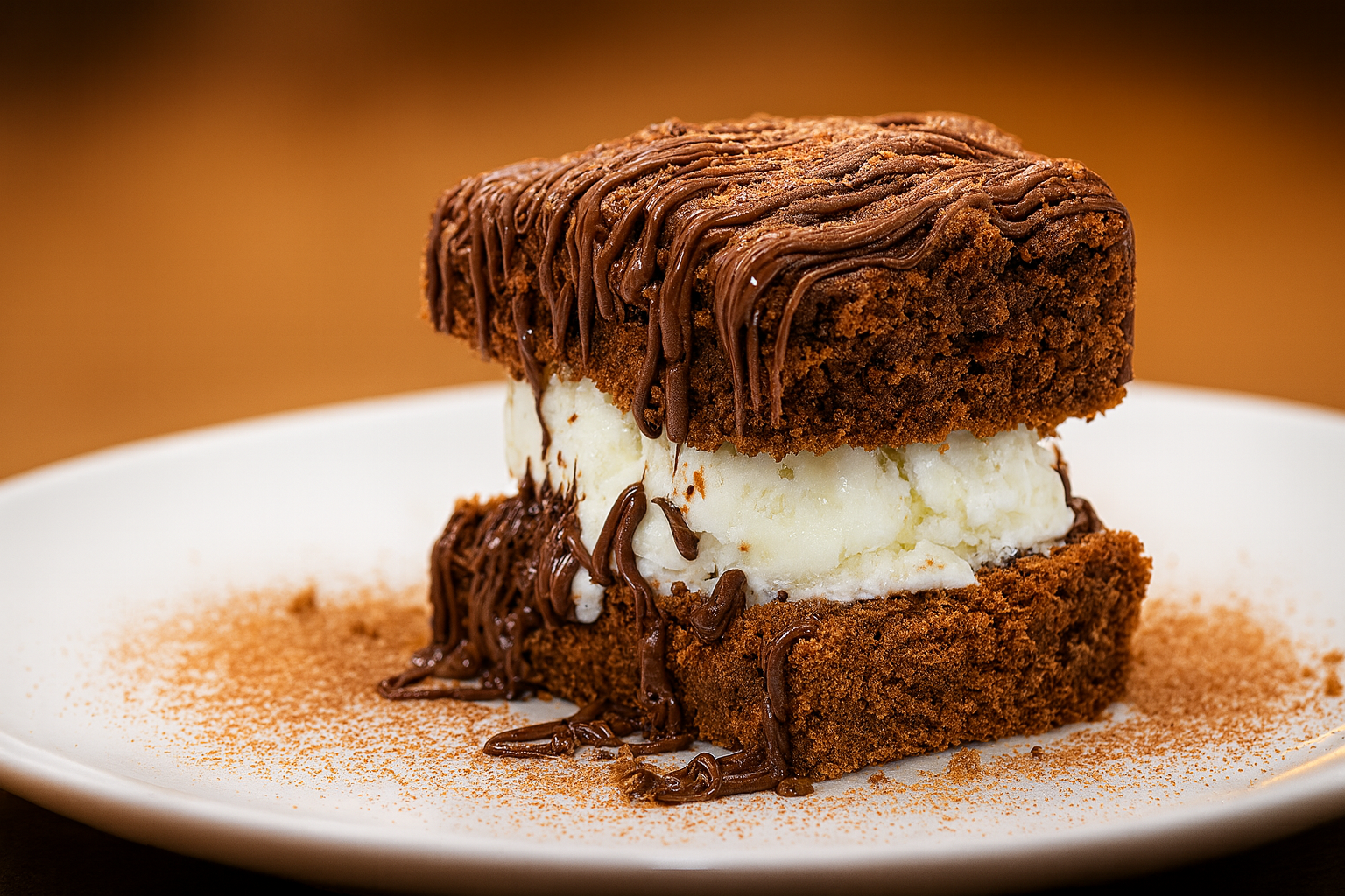 bizcocho esponjoso con helado